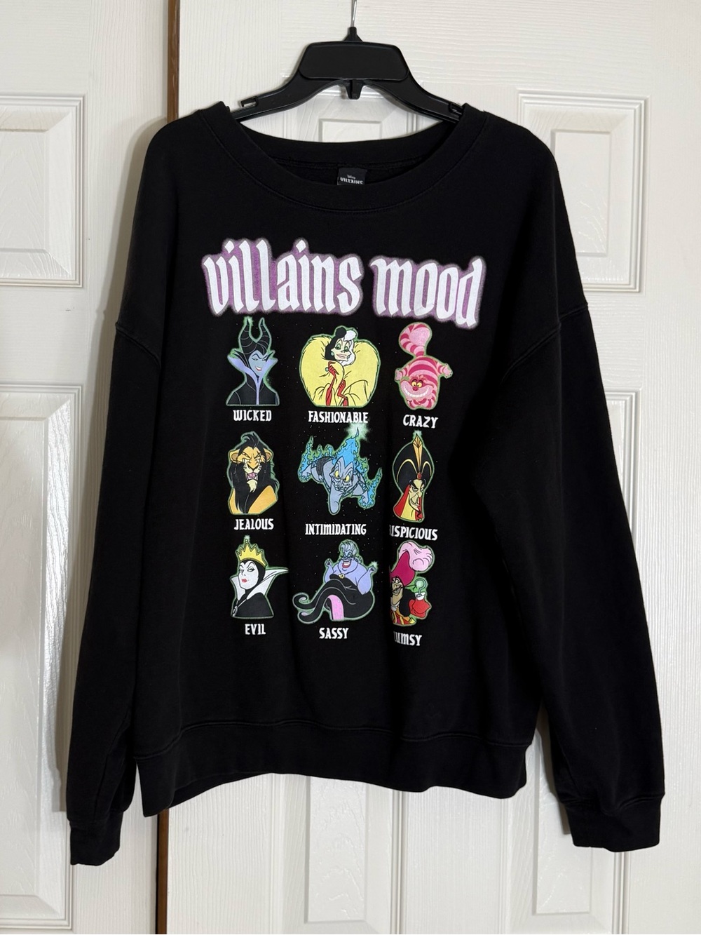 Disney Villains Mood Sweatshirt Women’s Juniors XXXL 21 Black Graphic